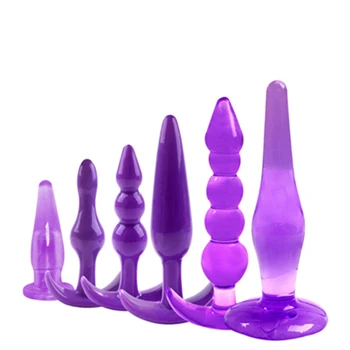4/6Pcs/Set Safe Silicone Butt Plug Dildo Masturbation Anal Plug Vaginal Plug Sex Toys For Woman Men Anal Dilator Toys for Gay 4