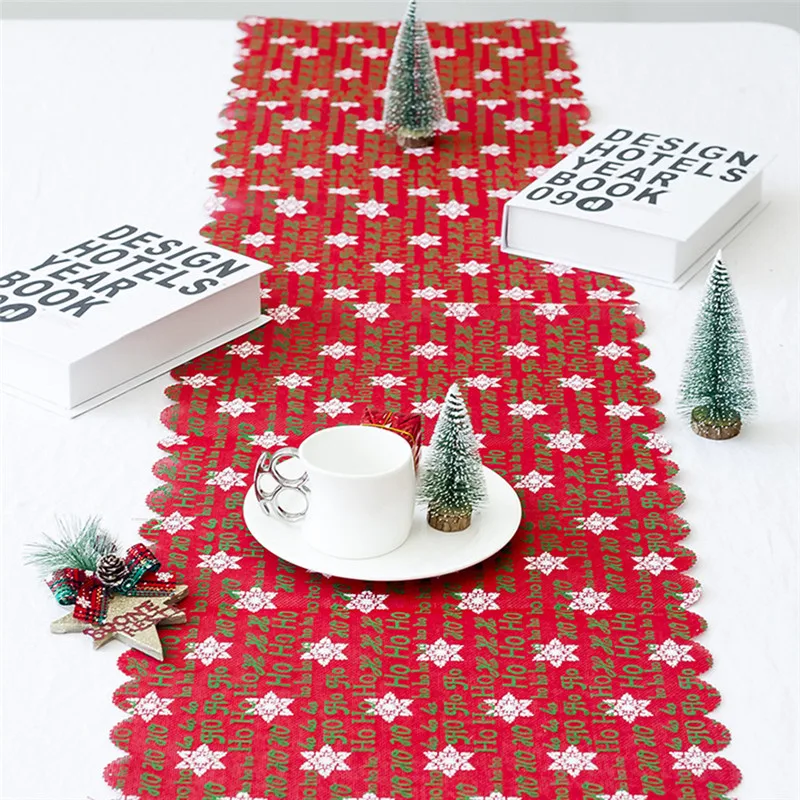 table runner Christmas Embroidery Linen Table Flag Tablecloths Party Decoration Creative christmas decorations for home #3S30 (4)