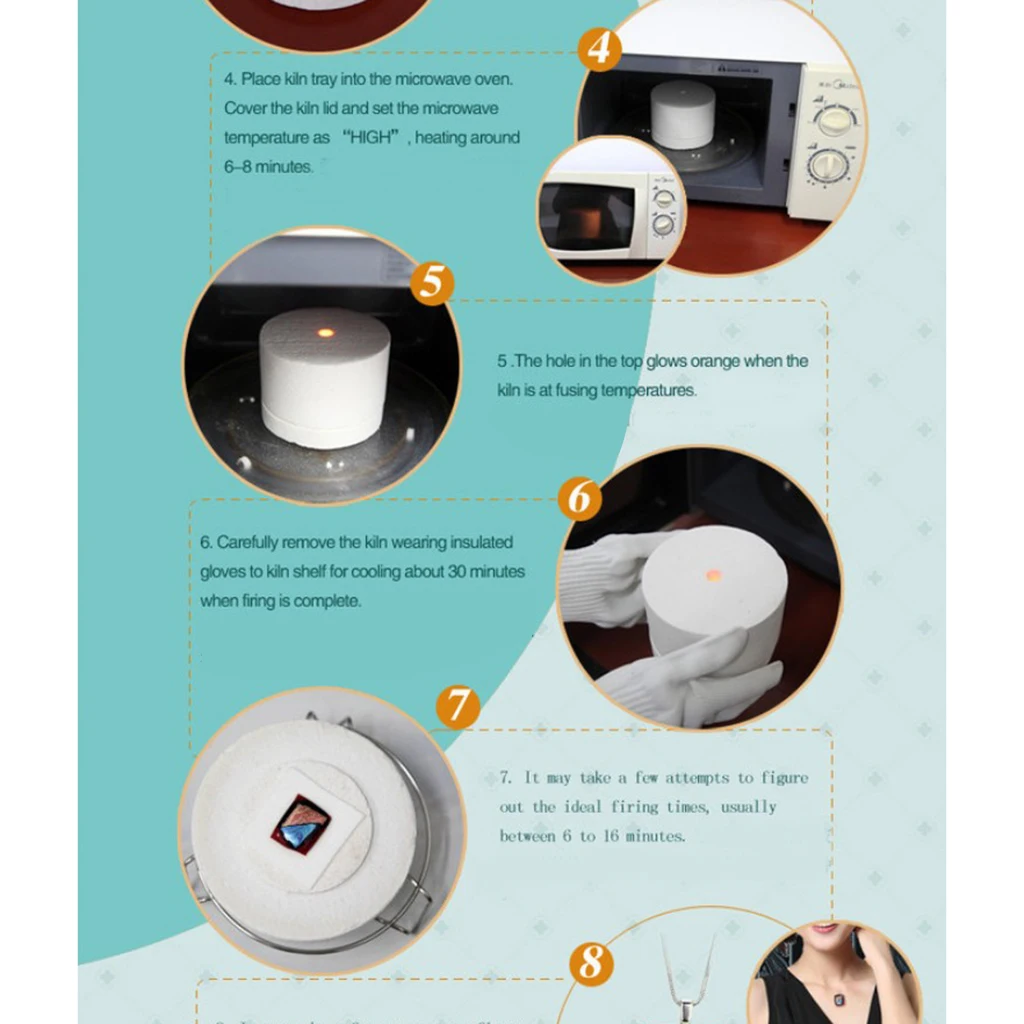 6 Pieces Microwave Oven Kit Microwave Kiln Microwave Kiln For Glass Fusing Furnace DIY Jewelry Making Tools