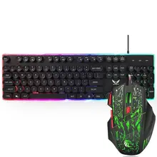 Горячая Распродажа, клавиатура, умелое производство, 104 клавиш, подсветка, Проводная игровая клавиатура, мышь, набор, клавиатуры, комбинированные Мыши для ПК