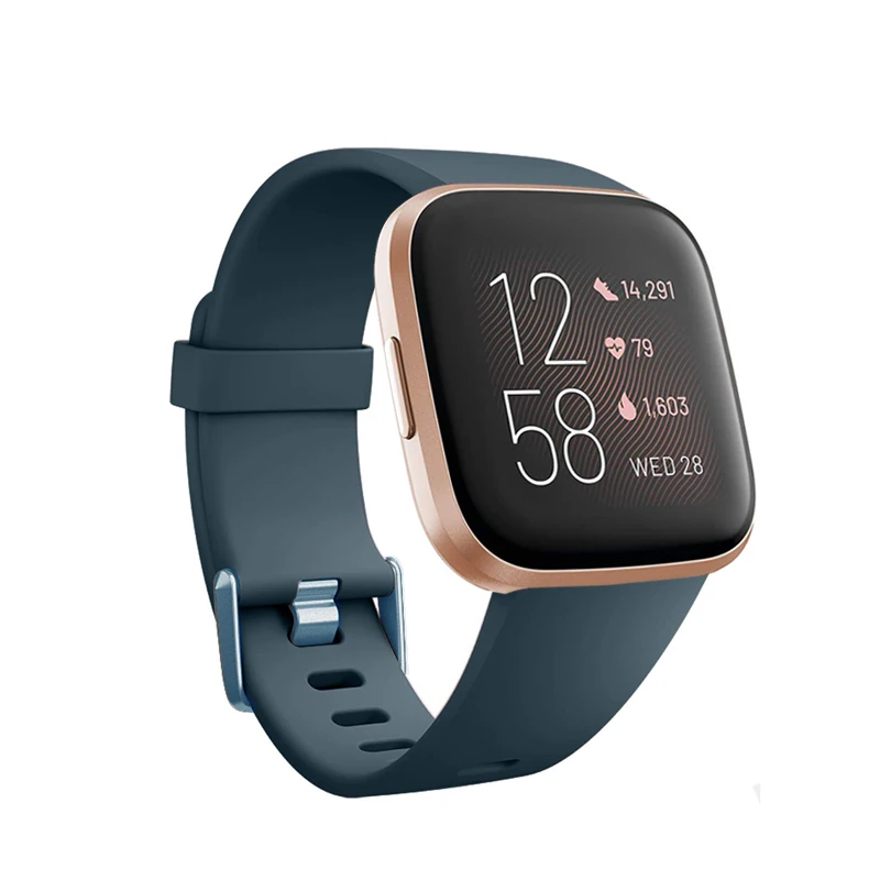 dark blue Honecumi силиконовые ремни замена аксессуар дышащий для Fitbit Versa/Versa 2 Смарт часы фитнес Замена Полосы - Цвет: dark blue