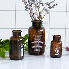 Скандинавская Ретро стеклянная ваза коричневая гидропонная Настольная Ваза для декоративная Цветочная Ваза Цветочная композиция рождественские украшения для дома