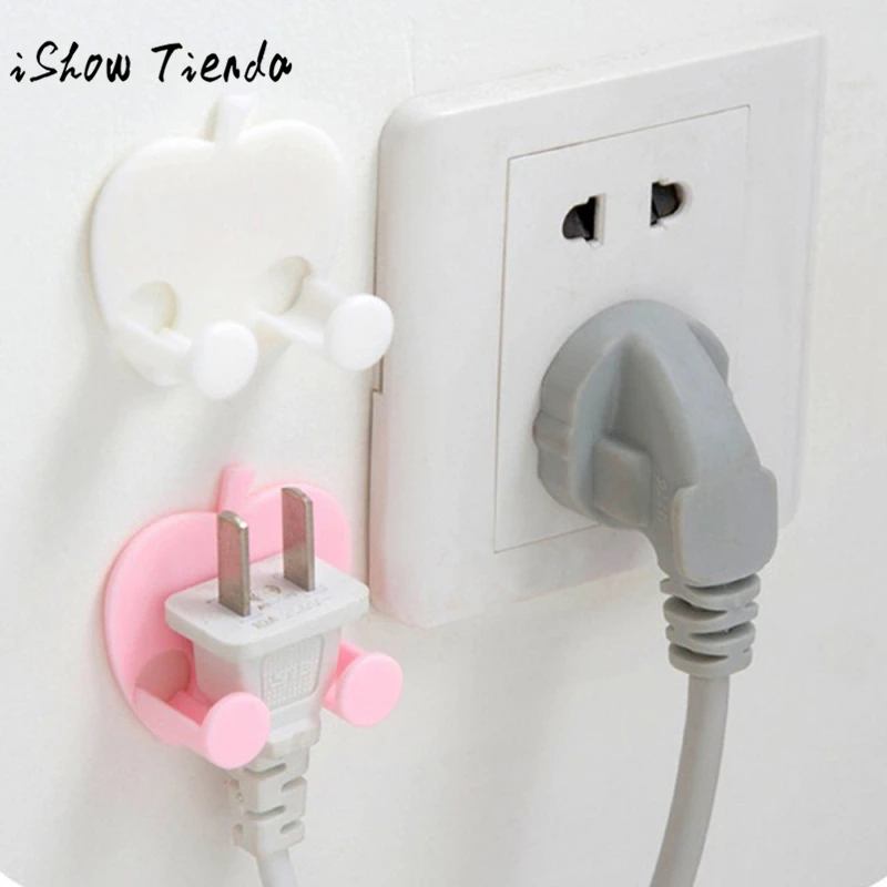 Multifunction Finishing Plug Holder Sticky Hooks Hot kitchen Tools Kitchen Holder Hanger Home Storage Organizer Storage Rack2019