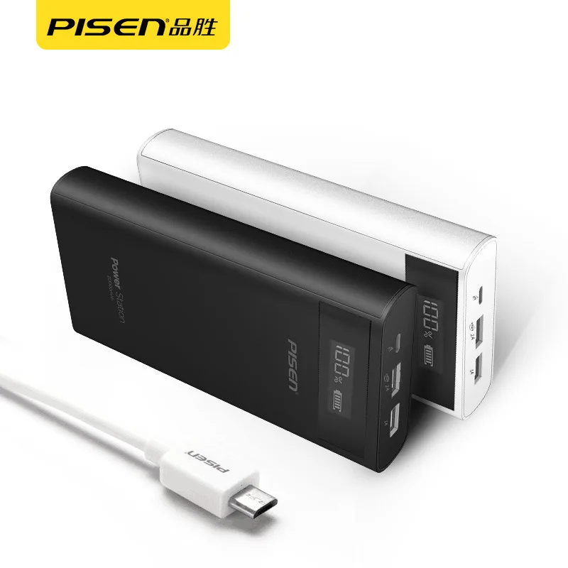 

PISEN Mobile Power LCD Power Bank Double USB Output Large Capacity 20000 Miliamps Fast Charge Charger Wholesale