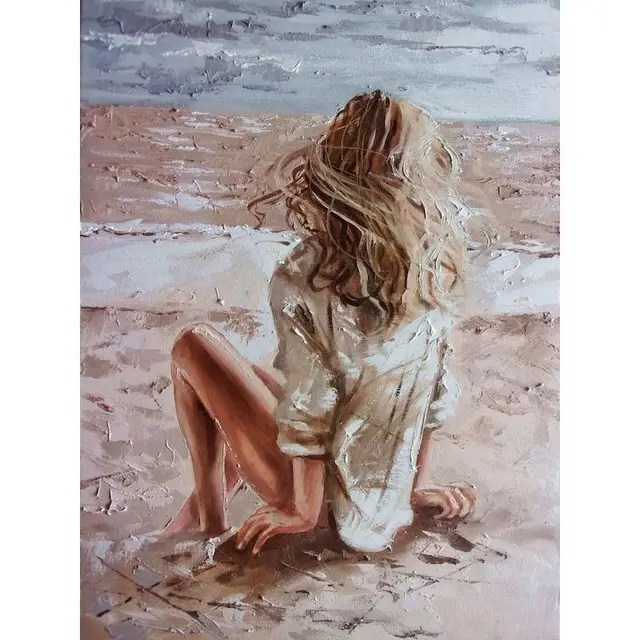 GATYZTORY DIY Painting By Numbers Girl in White Figure Picture HandPainted Oil Painting Acrylic Painting Unique Gift Home Decora 9912784