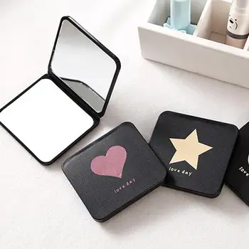 

Foldable Makeup Mirrors For Women Double Sided Mirror Lady Cosmetic Manual Folding Portable Compact Pocket Mirror Random Color