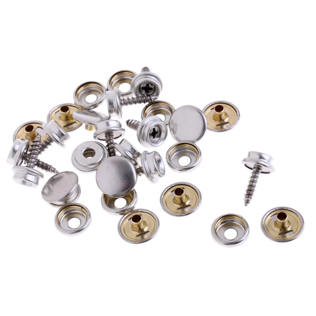 10 Set Stainless Boat Cover/Canopy Fittings Snap Fastener Screw Studs Sockets