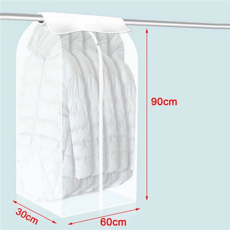 90x60x30cm Vogvigo рельефный нетканый тканевый пылезащитный чехол с застежкой-молнией для одежды пальто платье защита от моли - Color: 90x60x30cm