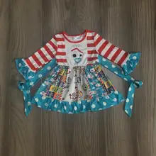 Осенне-зимняя одежда для девочек красно-синяя декорированная бумага детская одежда с оборками из молочного шелка пояс с оборками, детская одежда с бантом