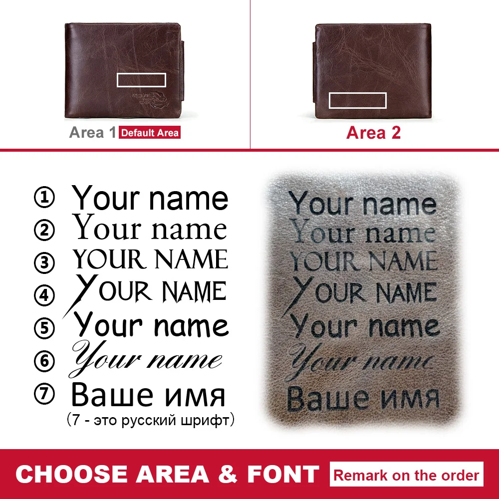 KAVIS New Free Engraving Trifold Genuine Leather Wallet Men Coin Purse Male Cuzdan Portomonee PORTFOLIO Card Holder Vallet Walet
