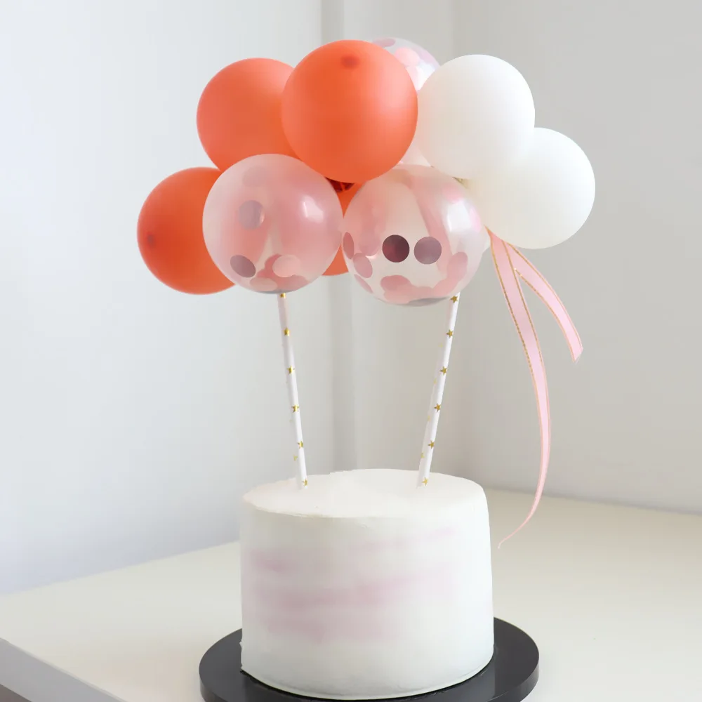 Mini Confeti Globo Cake Topper Plata Cumpleaños Fiesta Decoración Bebé Decoración UK 