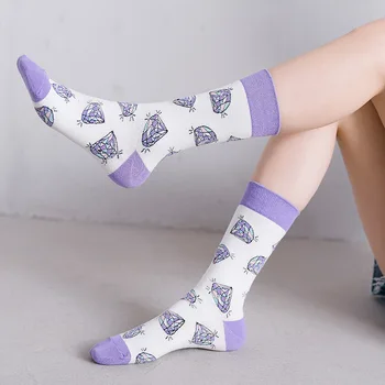 

Japanese Cotton Women's Socks Colorful Cartoon Funny Happy kawaii aircraft Letter Pattern Literary Socks for Girl Christmas Gift