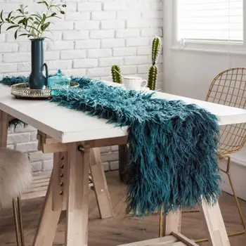 

Christmas Table Runners Chemin De Table Mariage Fur Runner For Table Chemin De Table Wedding Party Luxury Furry Table Runners