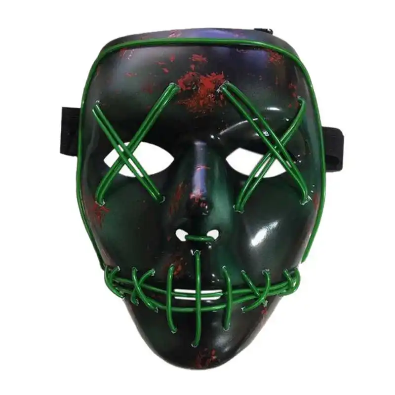 Светодиодный/EL костюмная маска косплей Полное Лицо покрытые праздничные вечерние светящиеся маски Светящиеся в темноте 43 цвета на выбор