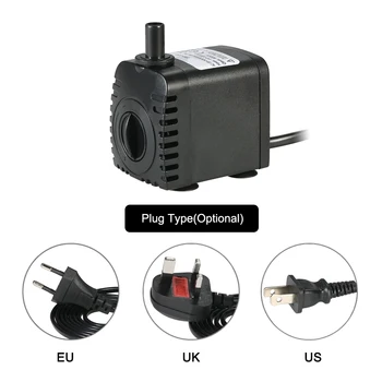 

600L/H 8W Mini Electric Water Pump for Aquarium Fish Tank Tabletop Fountains Pond Gardens and Hydroponic Systems with 2 Nozzles