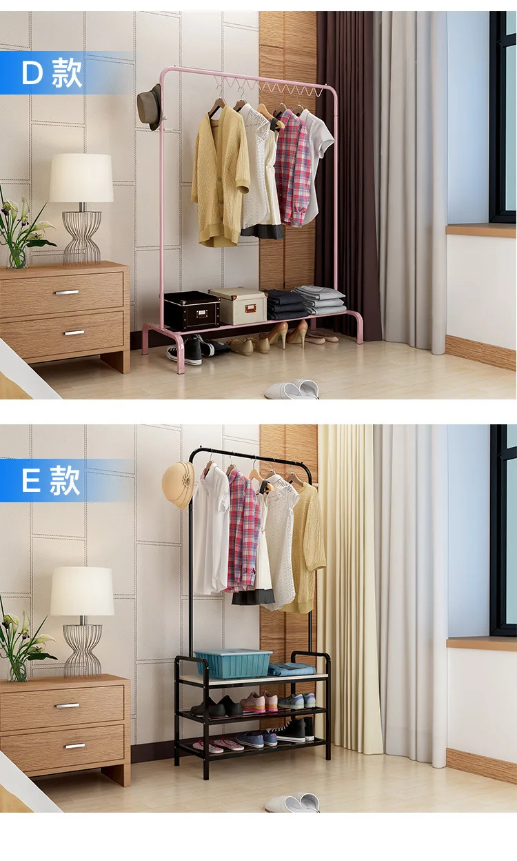 Wholesale Simple Household Hallstand Clothes Shop Floor Display Island Shelf Iron Art Clothing Store Display Clothes Rack