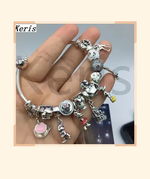

High Quality 1:1 100% Silver Mouse Pendant DIY Beads With Open End Bracelet Free Of Charge
