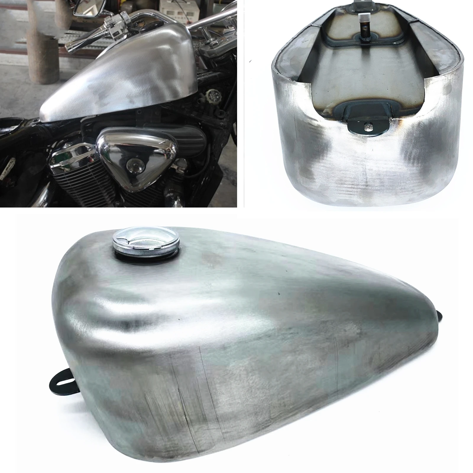 

Бензиновый бензиновый топливный бак 12 л для Honda VLX400/600 Steed 400/600 с крышкой для мотоцикла модифицированный мотоциклетный бензиновый масляный б...