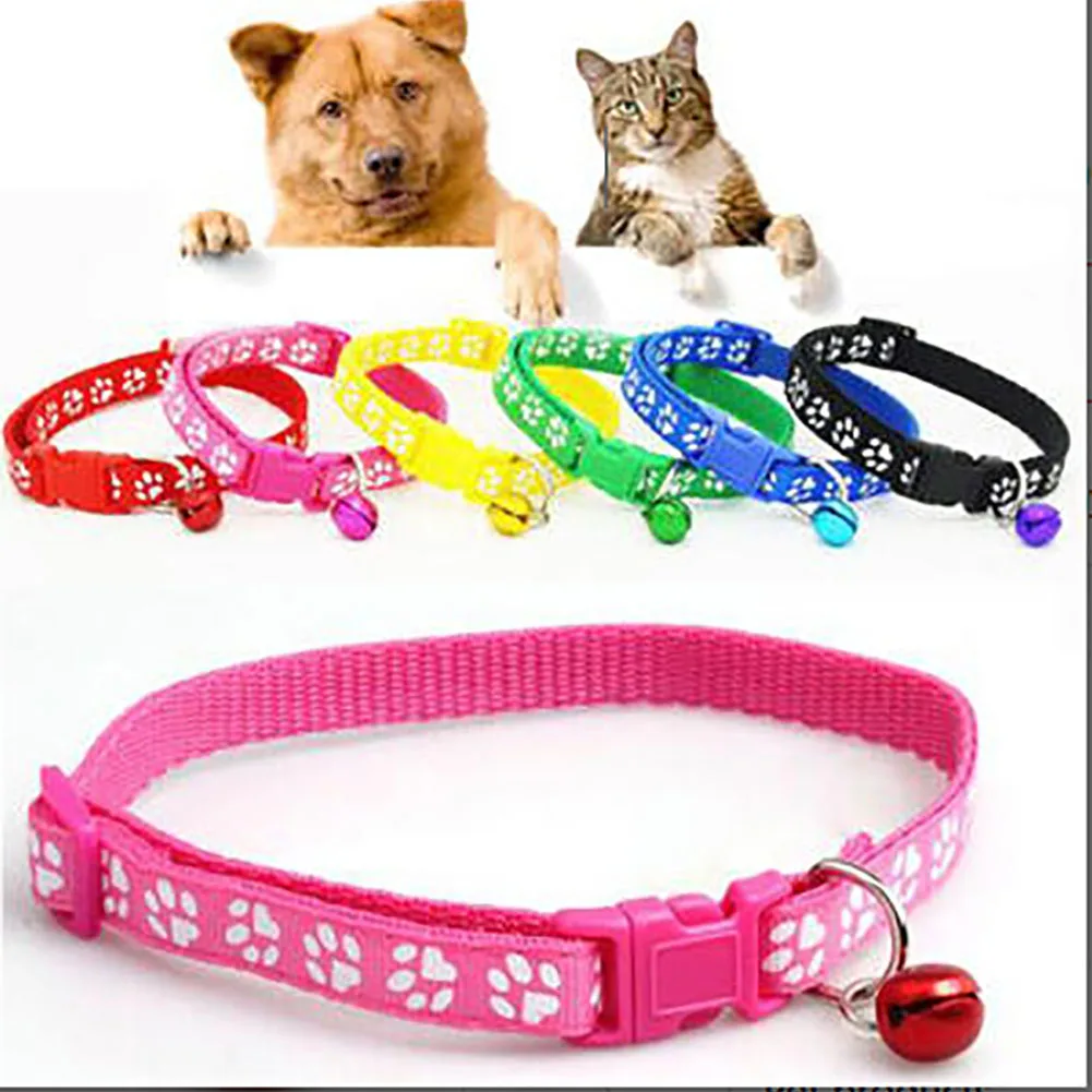 

Dog Collar Cute Pet Collars With Bells Small Cats Dogs Neck Belt Adjustable Claw Pet Cat Collar Necklace Collars Gato