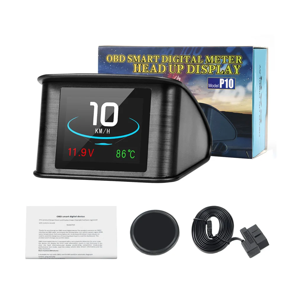 Hud gps OBD Компьютер Автомобильный проектор скорости цифровой измеритель скорости Дисплей Расход топлива Датчик температуры диагностический инструмент