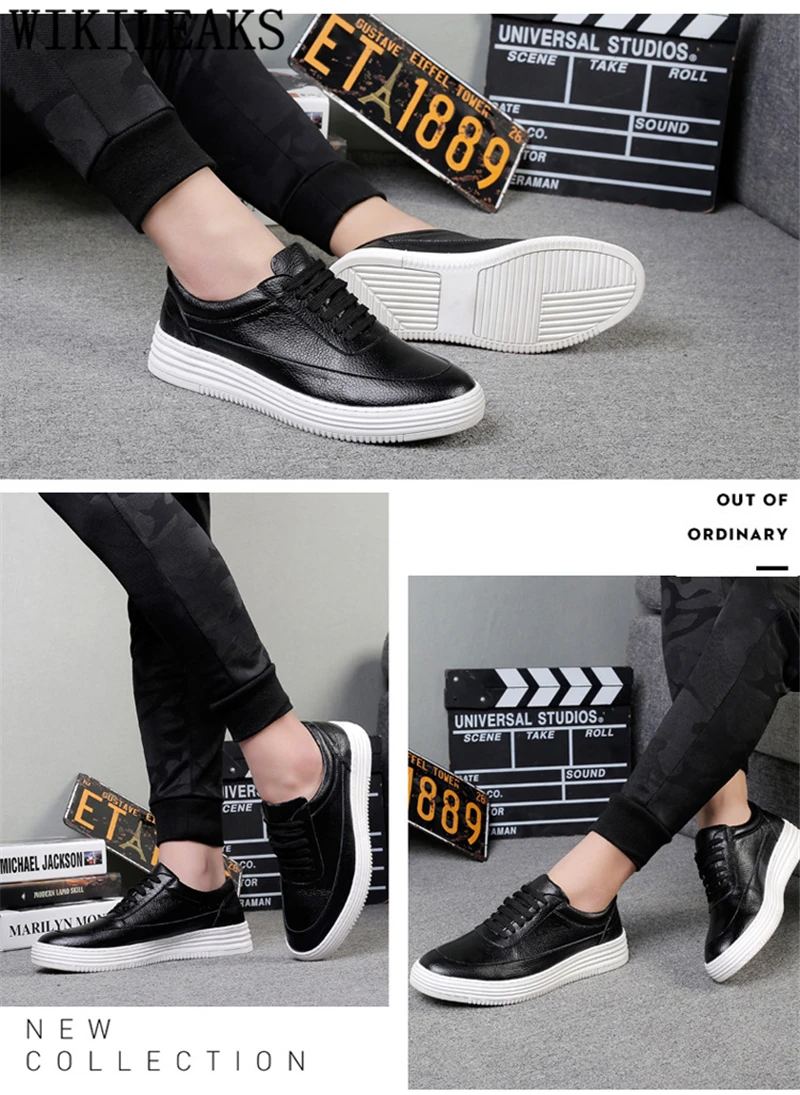 mens shoes genuine leather white sneakers elevator shoes for men leather sneakers mens casual shoes hot sale luxury brand buty