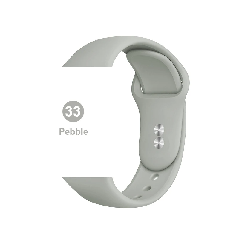 33 Силиконовый спортивный ремешок для часов Apple Watch 5 4 3 2 1 38 мм 42 мм ремешок для часов iwatch 40 мм 44 мм силиконовый браслет - Цвет ремешка: 33