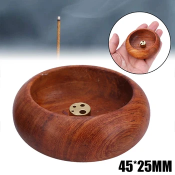 

1pc New Rosewood Incense Burner Stick Holder Bowl Shape Censer Home Decoration Smell Aromatic Smell Aromatic