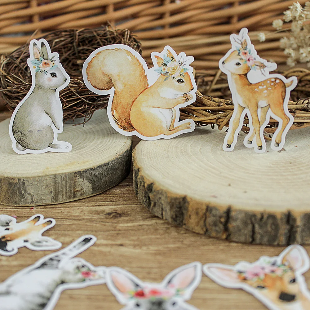 

50Pcs/Set Cartoon Cute Deer Squirrel Rabbit Sticker DIY Craft Scrapbooking Album Junk Journal Happy Planner Decorative Stickers