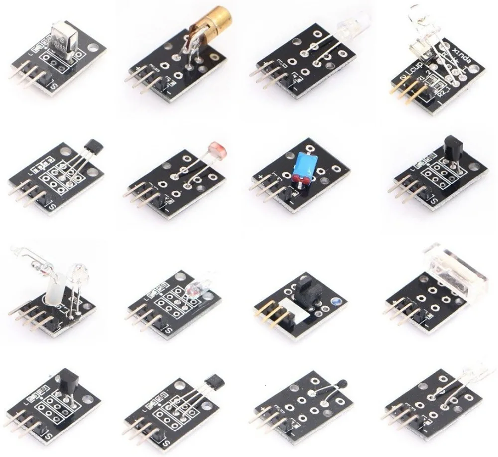 37pcs/lot Sensor Module Board Set Kit For Arduino Diy Kit Raspberry Pi 3/2 Model B 37 Kinds Of Hit/Laser/Temperature Sensor