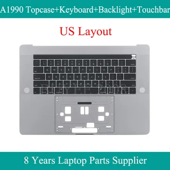 شراءالأصلي ل ماك بوك الشبكية برو Topcase A1990 الولايات المتحدة لوحة المفاتيح الخلفية شريط اللمس Touchbar أفضل حالة راحة النخيل 2018 سنة رمادي
