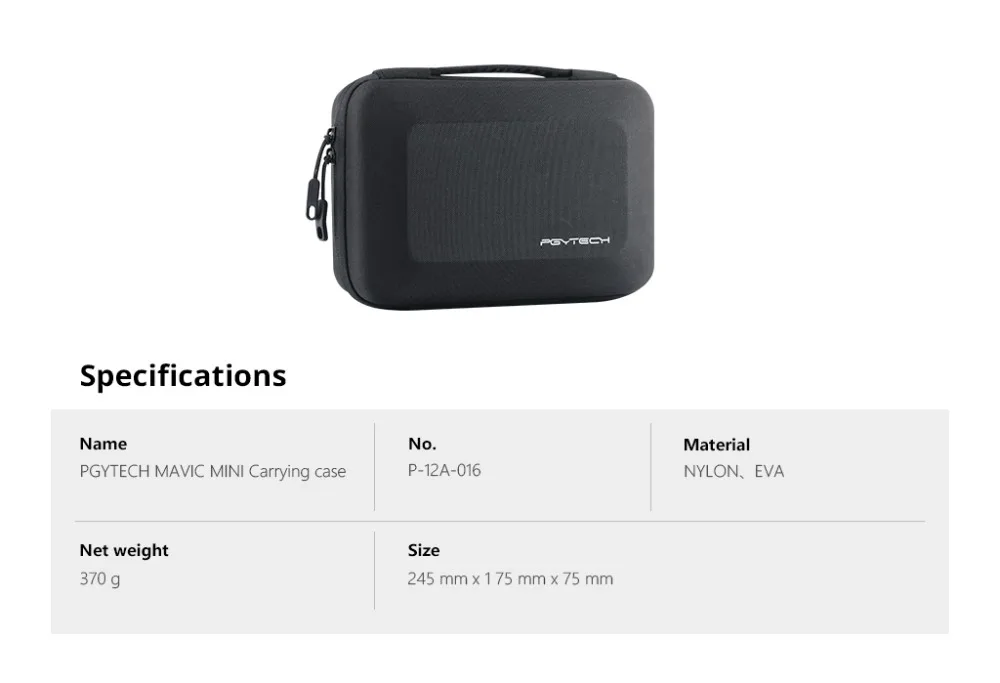 PGYTECH DJI Mavic мини чехол для переноски сумка для хранения для DJI Mavic мини Дрон аксессуары