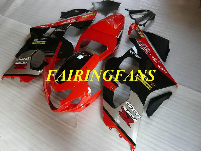 Комплект обтекателей для мотоцикла GSXR600 750 K4 04 05 GSXR 600 GSXR750 2004 2005 ABS Красный Черный Обтекатели кузова+ подарки SE55