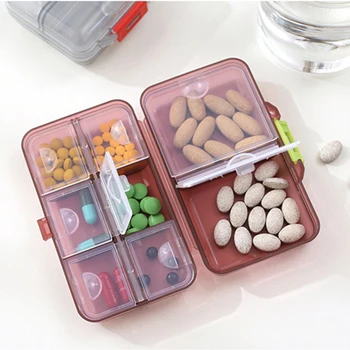 

Storage Practical Splitters Translucent Granules Holder Medicine Organizer PP Moisture Proof Pill Case Portable Travel 8 Grids