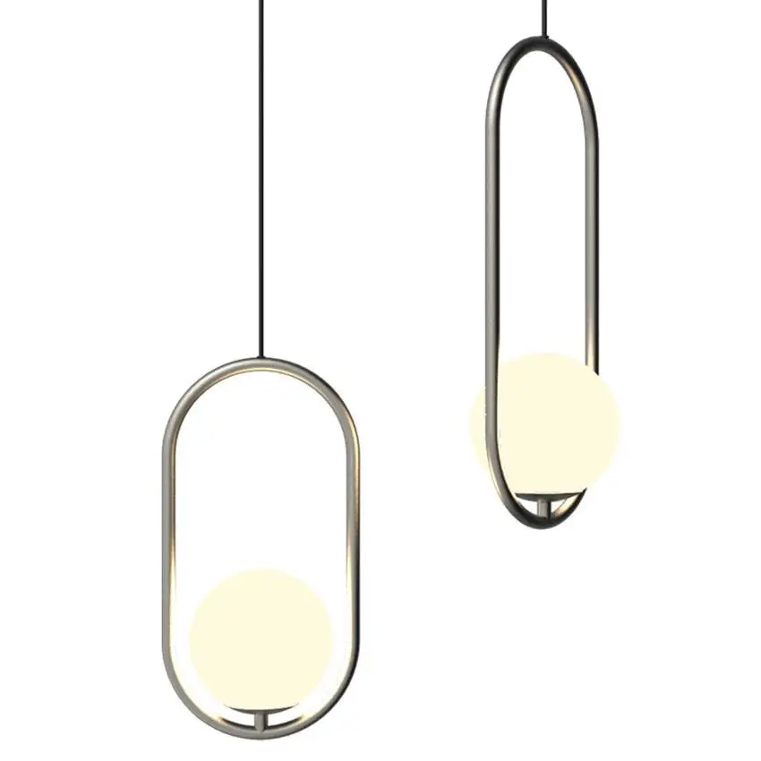 Nordic Led Pendant Lights Lighting Luminaire Industriel Hanging Lamp Lustre Suspension Ball Glass glod art Kitchen Pendant Lamp