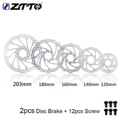 ZTTO 2 единиц, велосипед дисковый тормоз 120 мм/140 мм/160 мм/180 мм/203 мм 6 дюймов стальная велосипедная каретка со звездочкой стальной диск MTB