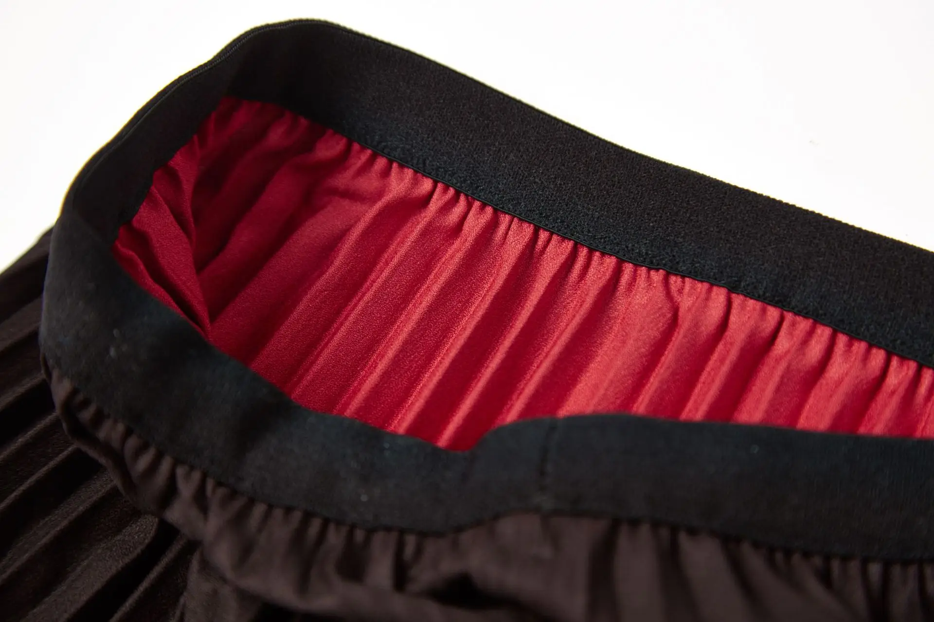 LANMREM Pleated skirt mid-long folded vintage skirt gradient color elastic waist pleated bottoms famale 2020 fashion new YJ726