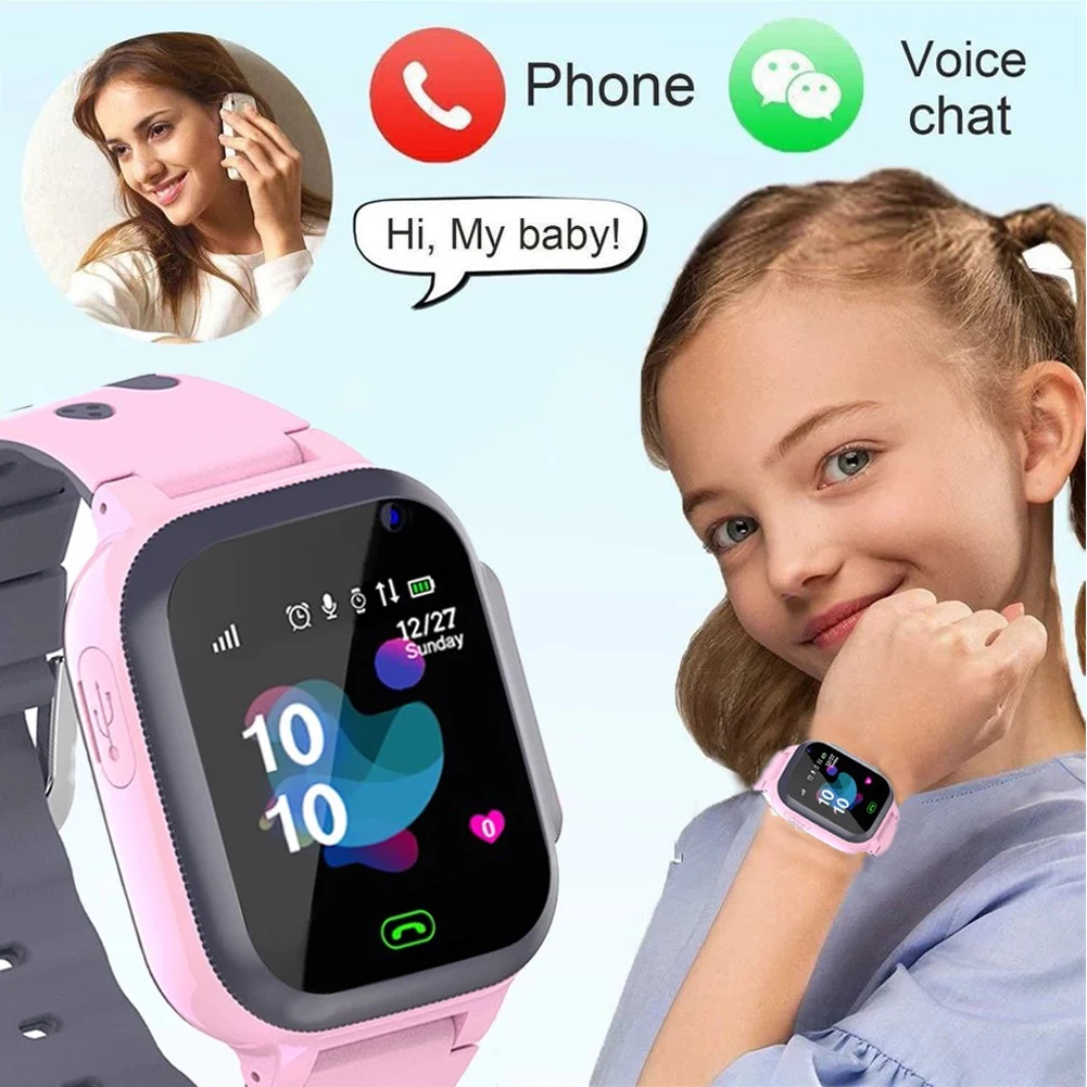 Kids Watches Call Kids Smart Watch For Children SOS Waterproof Smartwatch Clock SIM Card Location Tracker Child Watch Boy Girls