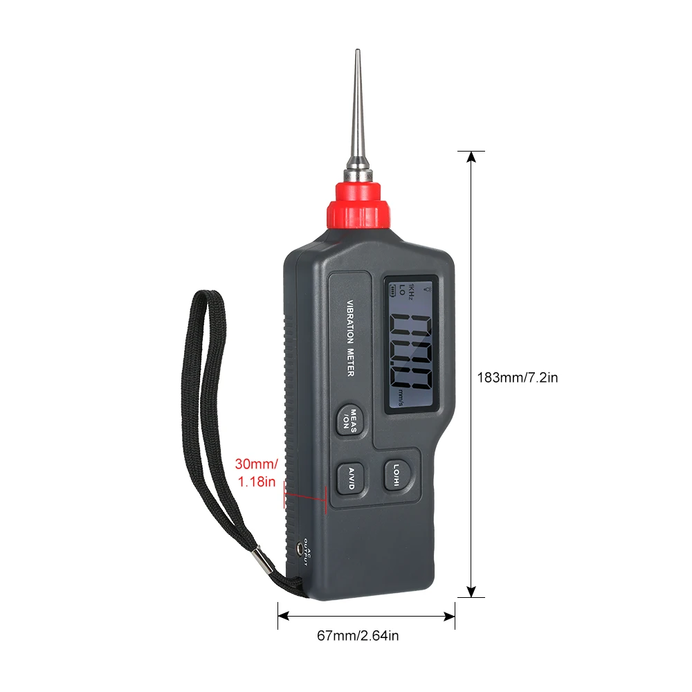 Портативный цифровой Виброметр, анализатор вибрации, ЖК-дисплей, тест на Виброметр er, ускорение/скорость/смещение, тест 0,1~ 199,9 мм/сек