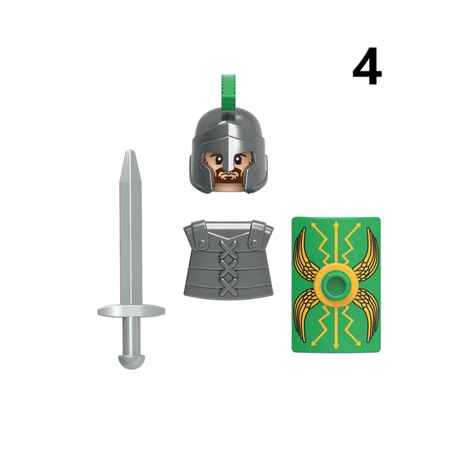 MOC Middle Ages Roman Greece Warrior Castle Knights Action Figure 4