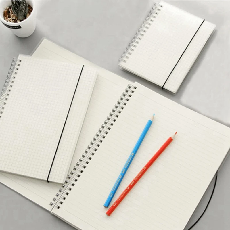 A6 A5 A4 Scrub Coil This transparent horizontal line White paper Grid Dot hand account Book Strap Notepad Notebook Diary