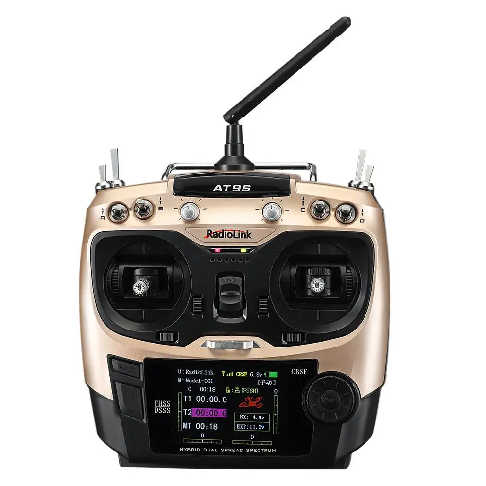 Радиоуправляемый контроллер Radiolink AT9S Pro TX 10/12CH T8S Crossfire с R12DSM RX 2,4G для гоночного дрона в режиме 1/2