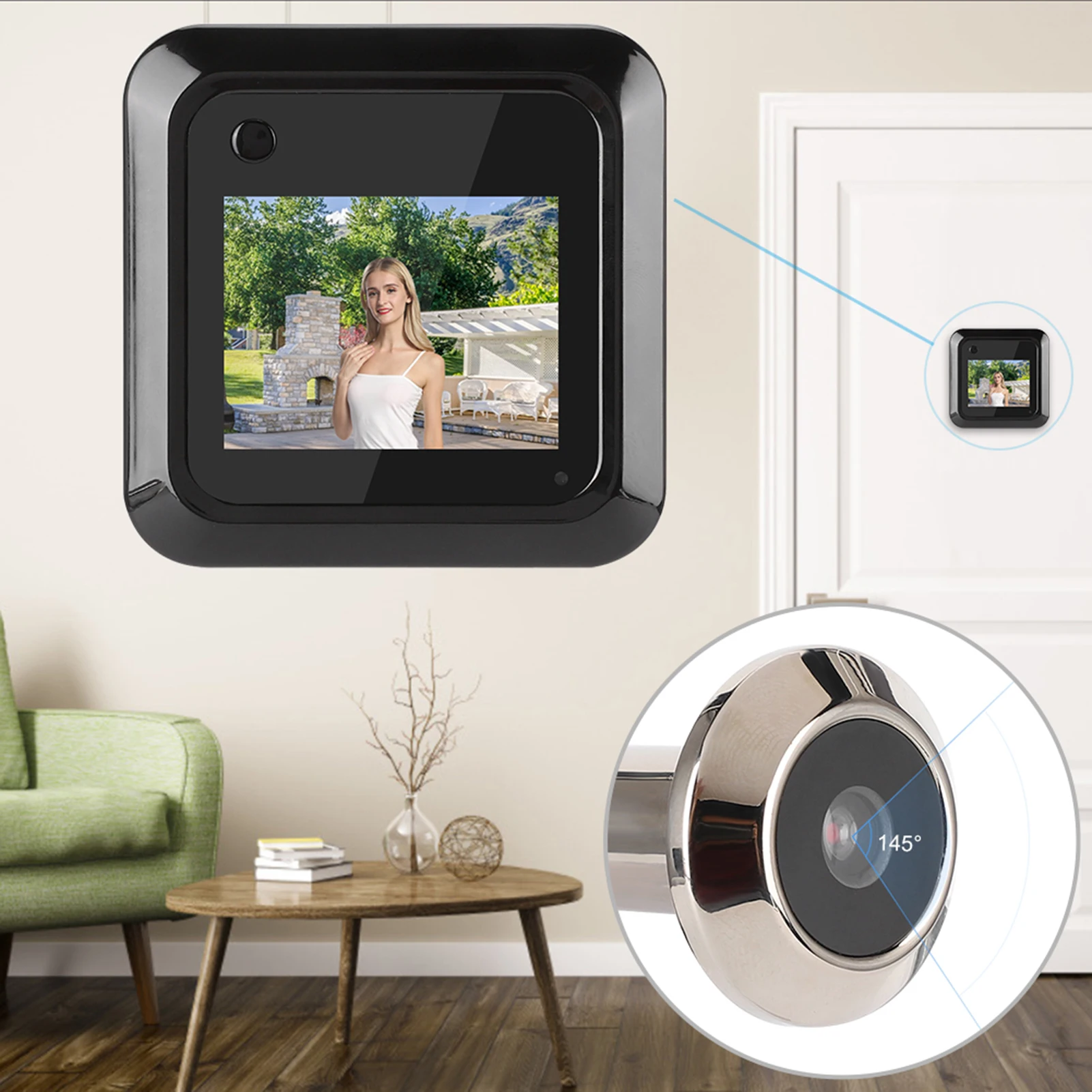 audio only intercom 2.4in Smart Door Viewer TFT Video peephole Digital Door Camera Doorbell LCD Screen Display 0.3MP 95° Wide Angle Camera Photo Rec door intercom