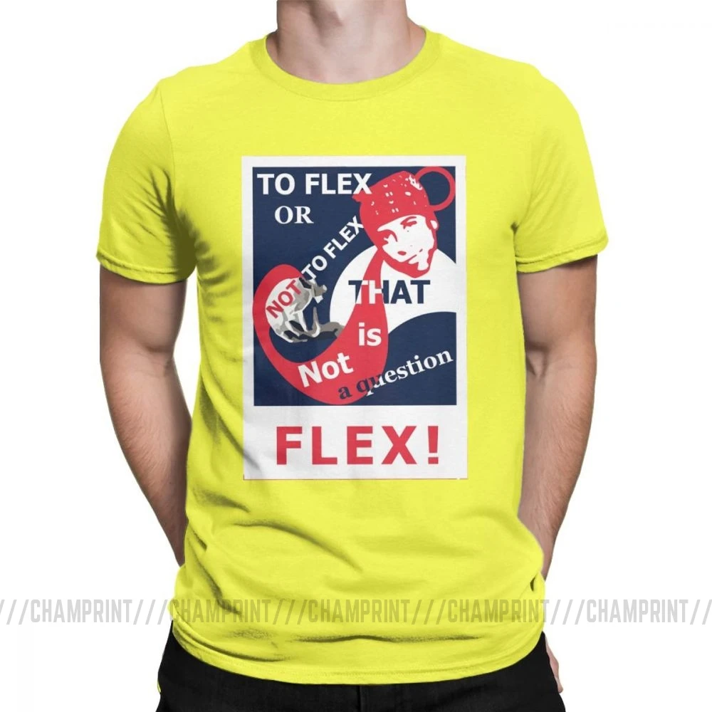 To Flex Or Not To Flex That Is A Question футболка для мужчин Ricardo Milos Эстетическая Vaporwave забавные хлопковые футболки подарок идея Топы - Цвет: Цвет: желтый