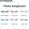 Luxury Fashion Flame Sunglasses Women Rimless Bat Sun Glasses Tears Shades Eyeglass Vintage Feather Sunglass Fire Shape Eyewears ► Photo 2/6