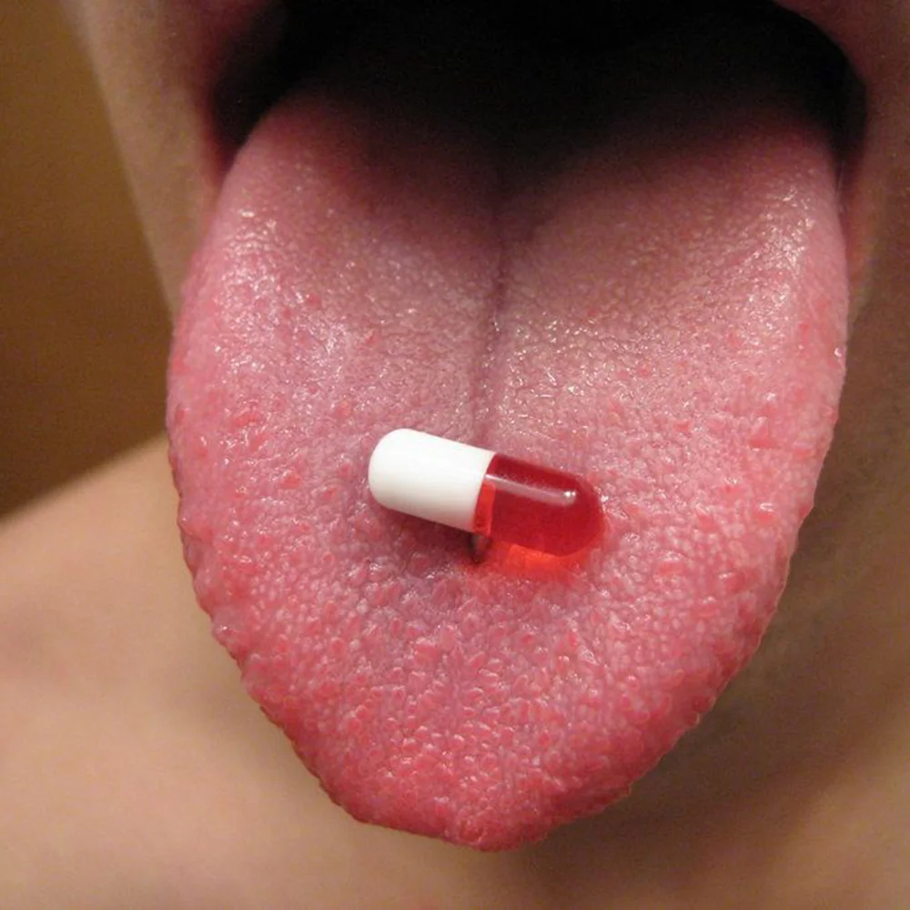 Capsule Pill Tongue Ring 14G 10pcs Pill Tongue Barbell Rings