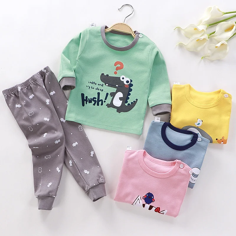 2pcs Baby Pajamas Unisex Kids Clothing Sets Baby Clothes Children Sets Newborn Boys Girls Cartoon Duck Clothes Drop Shipping 2