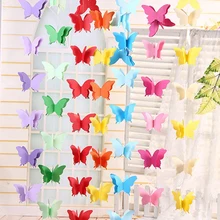 

3D Paper Butterfly Garland Buntings for Wedding Party Birthday Festival Diy Banner Hanging Decorations 3D Paper Butterfly String