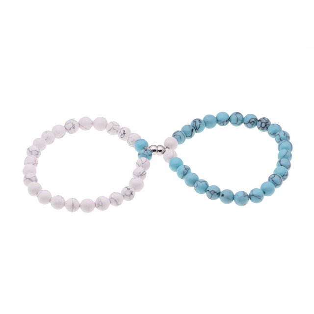 Glowing Magnet Couple Bracelet Vintage Natural Stone Distance Paired Bracelet Lovers Jewelry Valentine's Day Gift