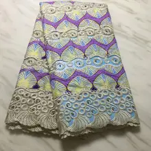 Новейшая многоцветная тяжелая африканская восковая кружевная ткань высокого качества с вышивкой нигерийский шнур кружева для свадебного платья PL1602