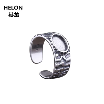 

925 Sterling Silver Men Vintage Ring 7x9mm Oval Cabochon Semi Mount Ring fit Amber Turquoise Agate Setting Adjustable Wholesale